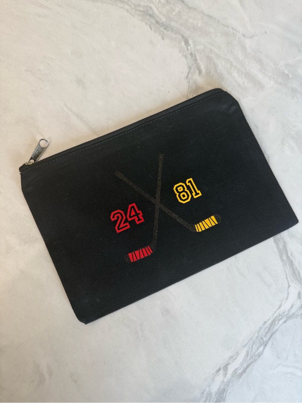 Heated Hockey Canvas Pouch - Handmade Perfect for Kindle or iPad Mini!